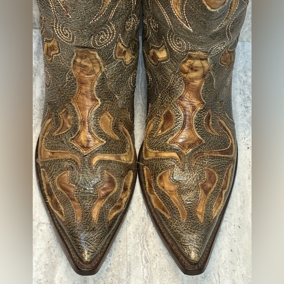 Corral Womens Western Leather Inlay Brown Cowboy Cowgirl Boots Sz 6.5M - Picture 3 of 10